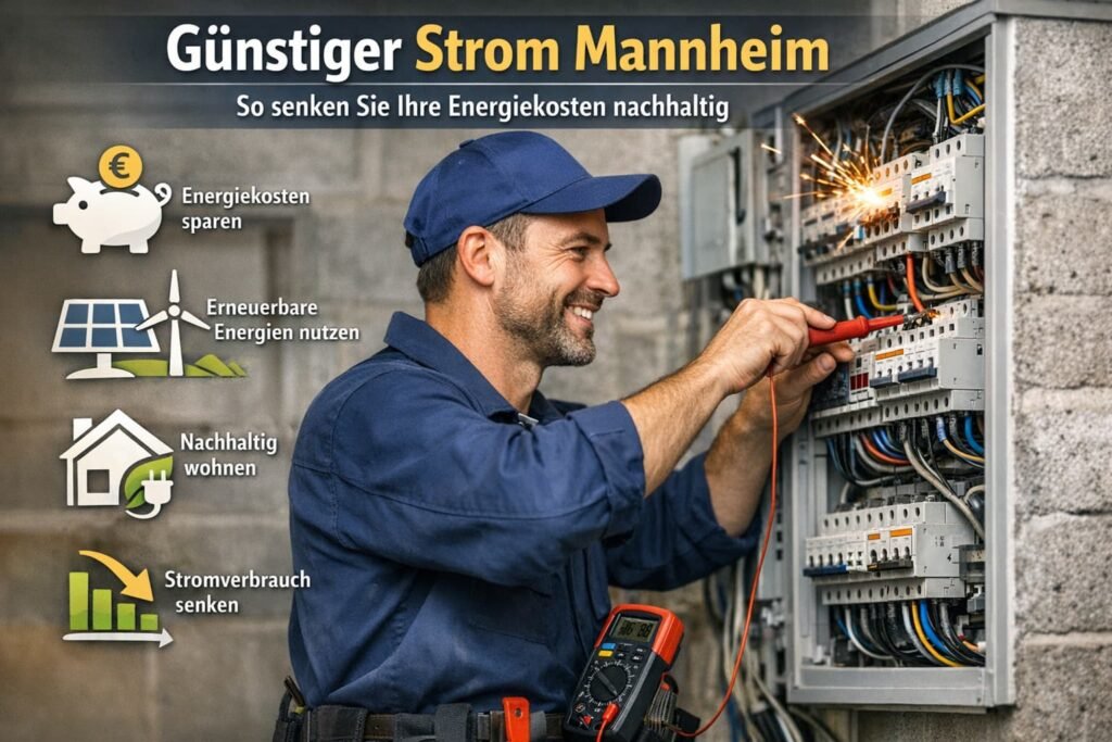 Günstiger Strom Mannheim – Elektriker repariert Sicherungskasten und hilft Energiekosten nachhaltig zu senken