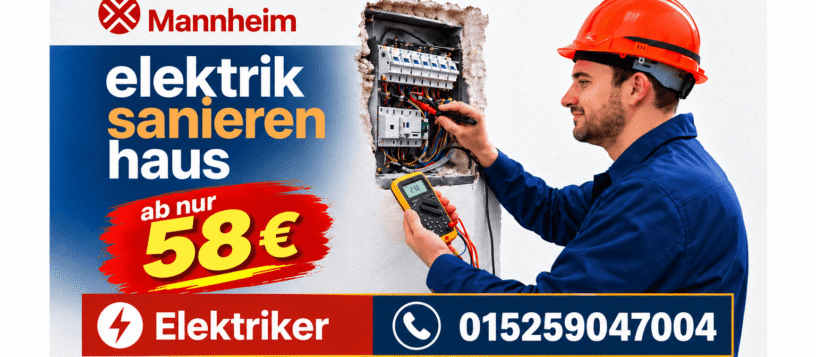 Elektriker Mannheim bereits Services ab 58 € in Anspruch nehmen.
