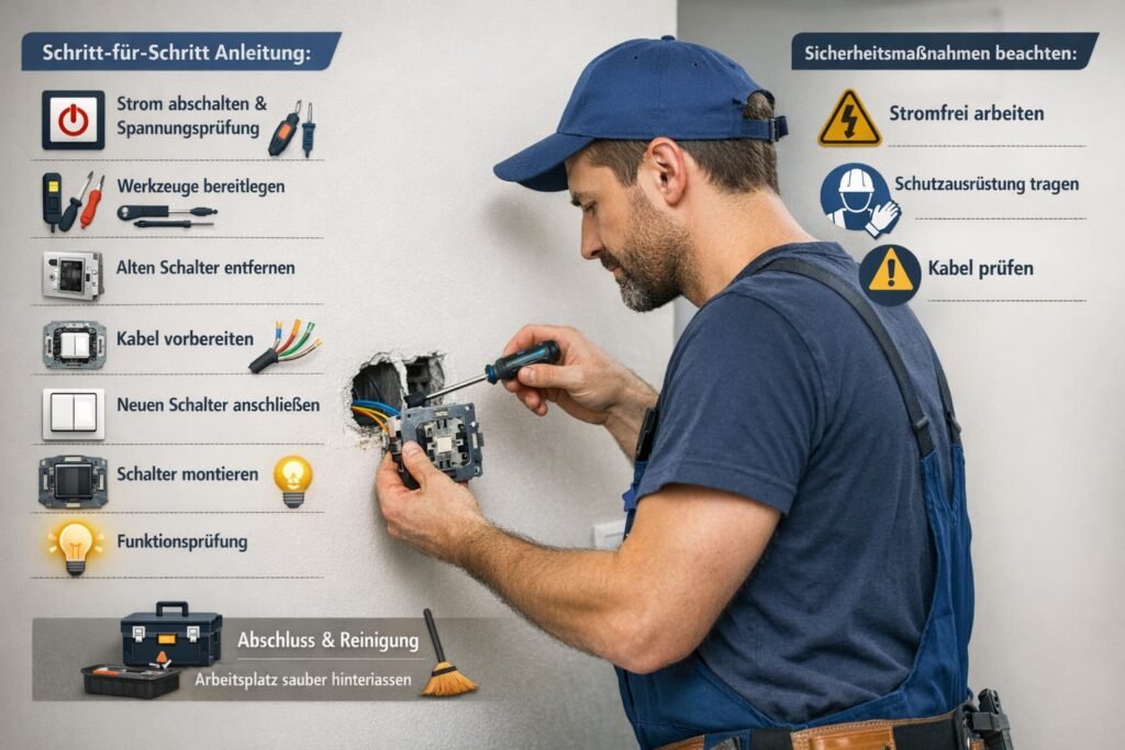 Lichtschalter installieren – Anleitung mit Elektriker und Sicherheitstipps