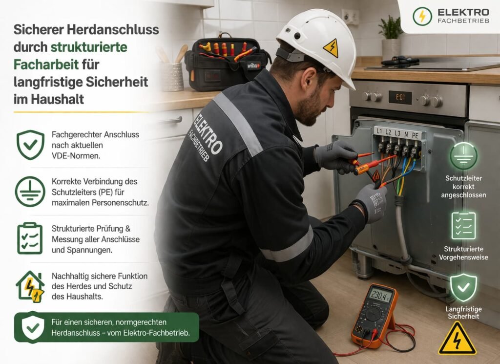 Sicherer Herdanschluss durch Elektriker – fachgerechte Installation, Prüfung und sichere Elektroverbindung im Haushalt

عايزة Alt Text قصير مناسب للسيو و يكون باللماني 

Sicherer Herdanschluss vom Elektriker – professionelle Installation und geprüfte Elektroverbindung für maximale Sicherheit