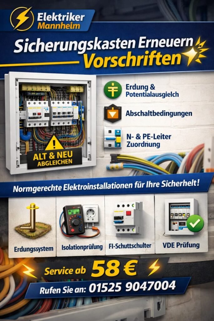 sicherungskasten erneuern vorschriften
