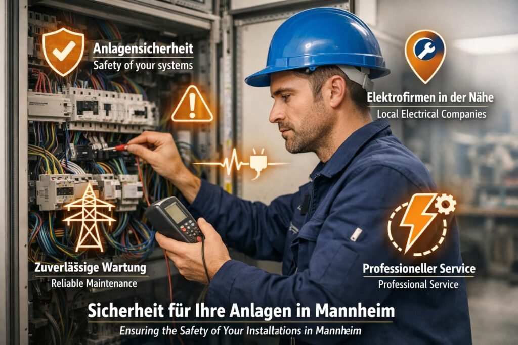 Elektriker prüft Schaltschrank und sorgt für Anlagensicherheit in Mannheim