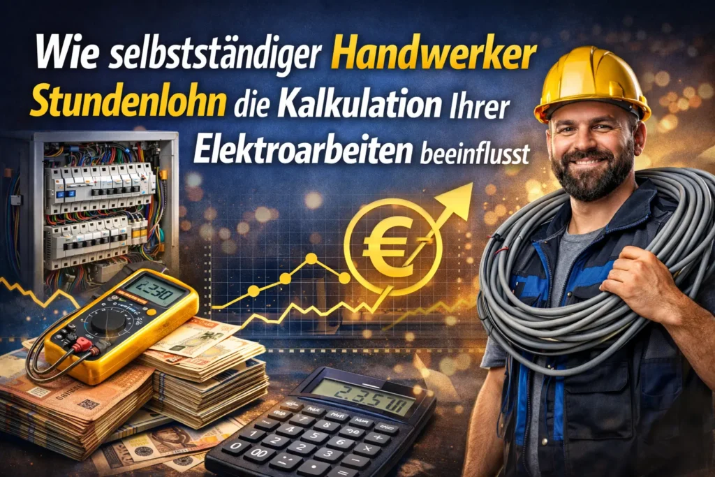 Wie selbstständiger Handwerker Stundenlohn die Kalkulation Ihrer Elektroarbeiten beeinflusst