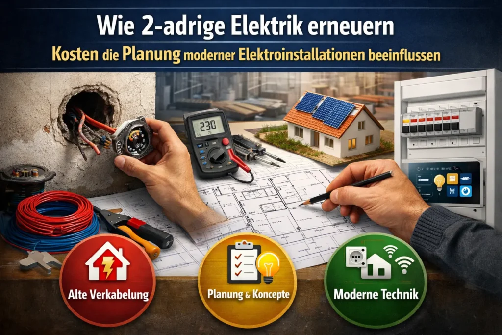 Wie 2 adrige Elektrik erneuern Kosten die Planung moderner Elektroinstallationen beeinflussen