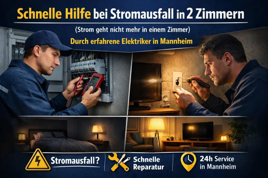 Schnelle Hilfe bei stromausfall in 2 zimmern (strom geht nicht mehr in einem zimmer) durch erfahrene Elektriker in Mannheim