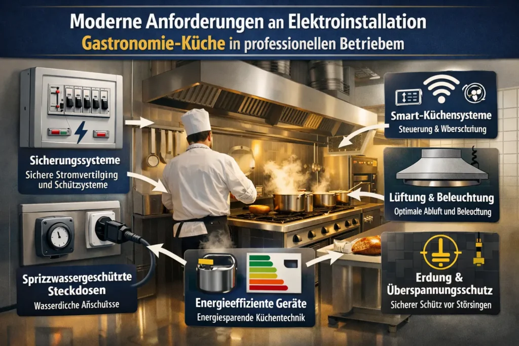 Moderne Anforderungen an elektroinstallation gastronomie küche in professionellen Betrieben