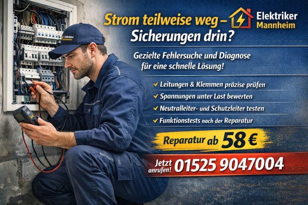 strom teilweise weg sicherungen drin