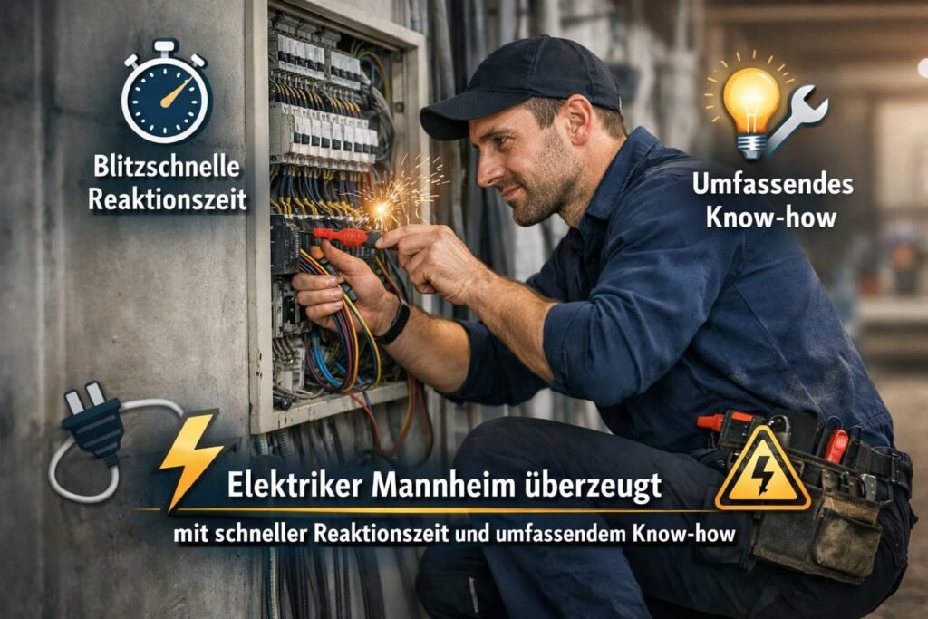 Elektriker in Mannheim repariert Sicherungskasten schnell und professionell mit modernem Werkzeug