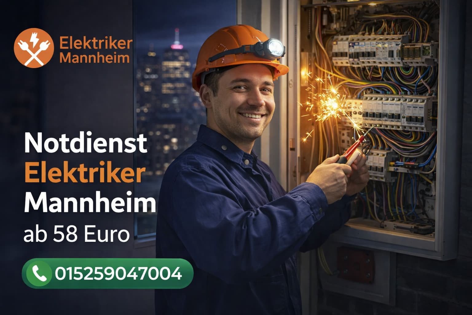 Notdienst Elektriker Mannheim | Rund um die Uhr Hilfe ab 58€