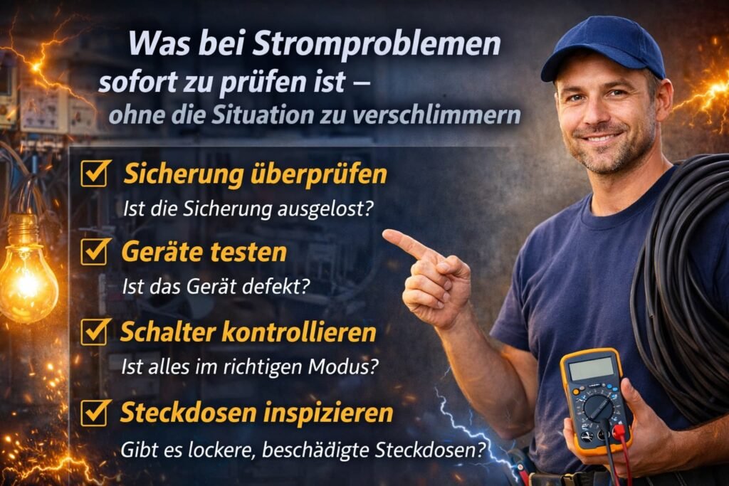 Was bei Stromproblemen sofort zu prüfen ist – ohne die Situation zu verschlimmern