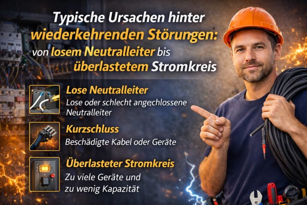 Typische Ursachen hinter wiederkehrenden Störungen: von losem Neutralleiter bis überlastetem Stromkreis
