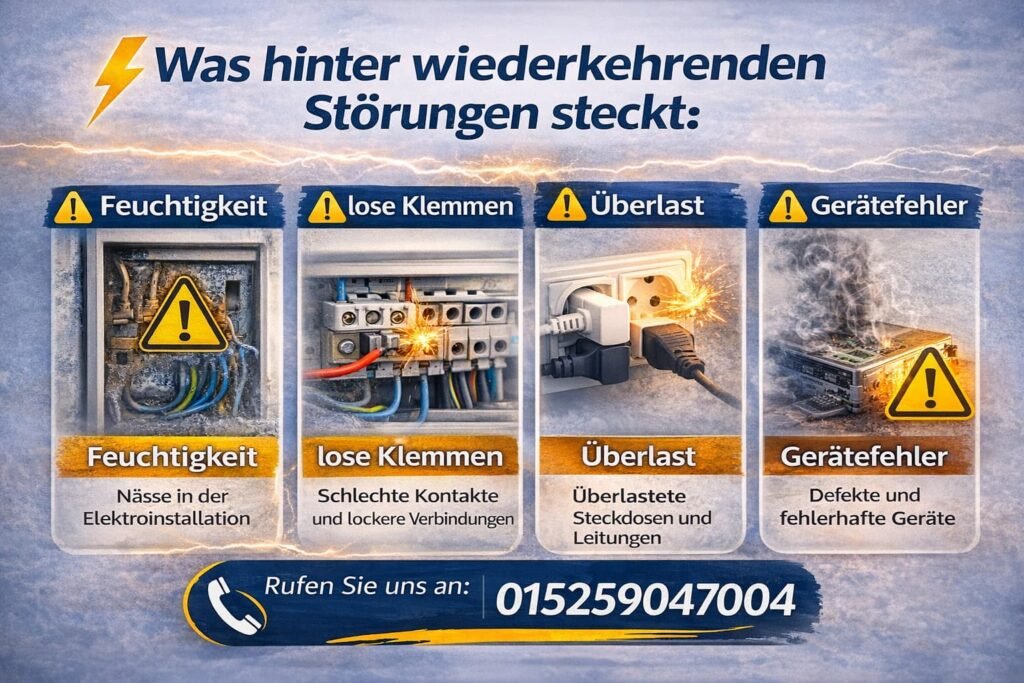 Was hinter wiederkehrenden Störungen steckt: Feuchtigkeit, lose Klemmen, Überlast und Gerätefehler