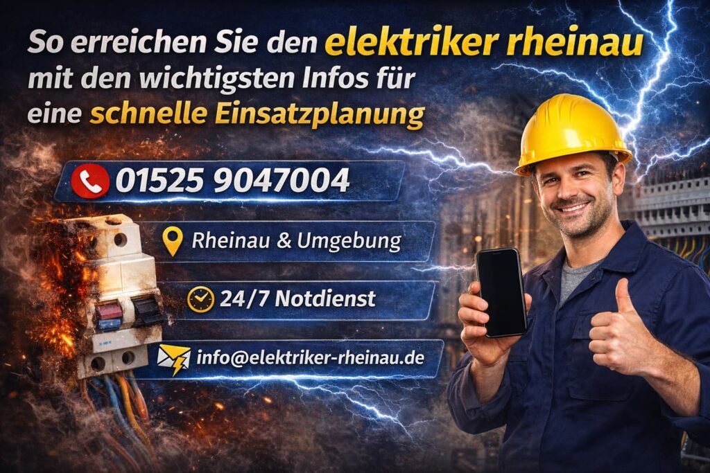 So erreichen Sie den Elektrofirma Rheinau mit den wichtigsten Infos für eine schnelle Einsatzplanung