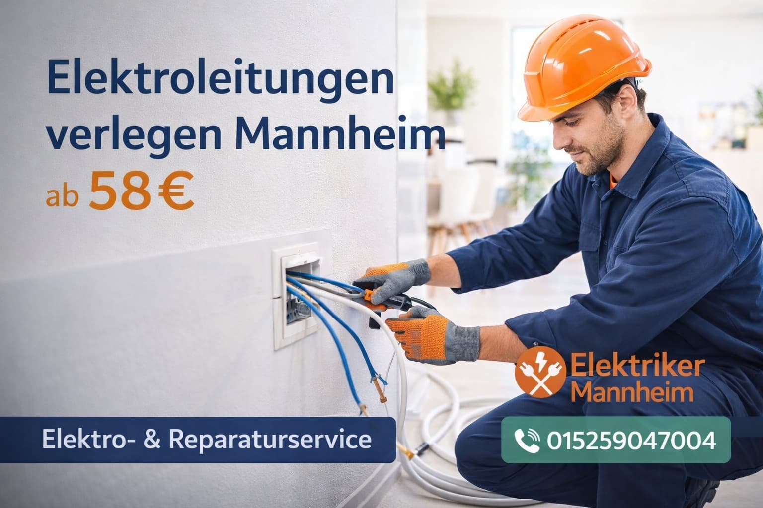 Elektroleitungen verlegen Mannheim | Profi-Service ab 58€