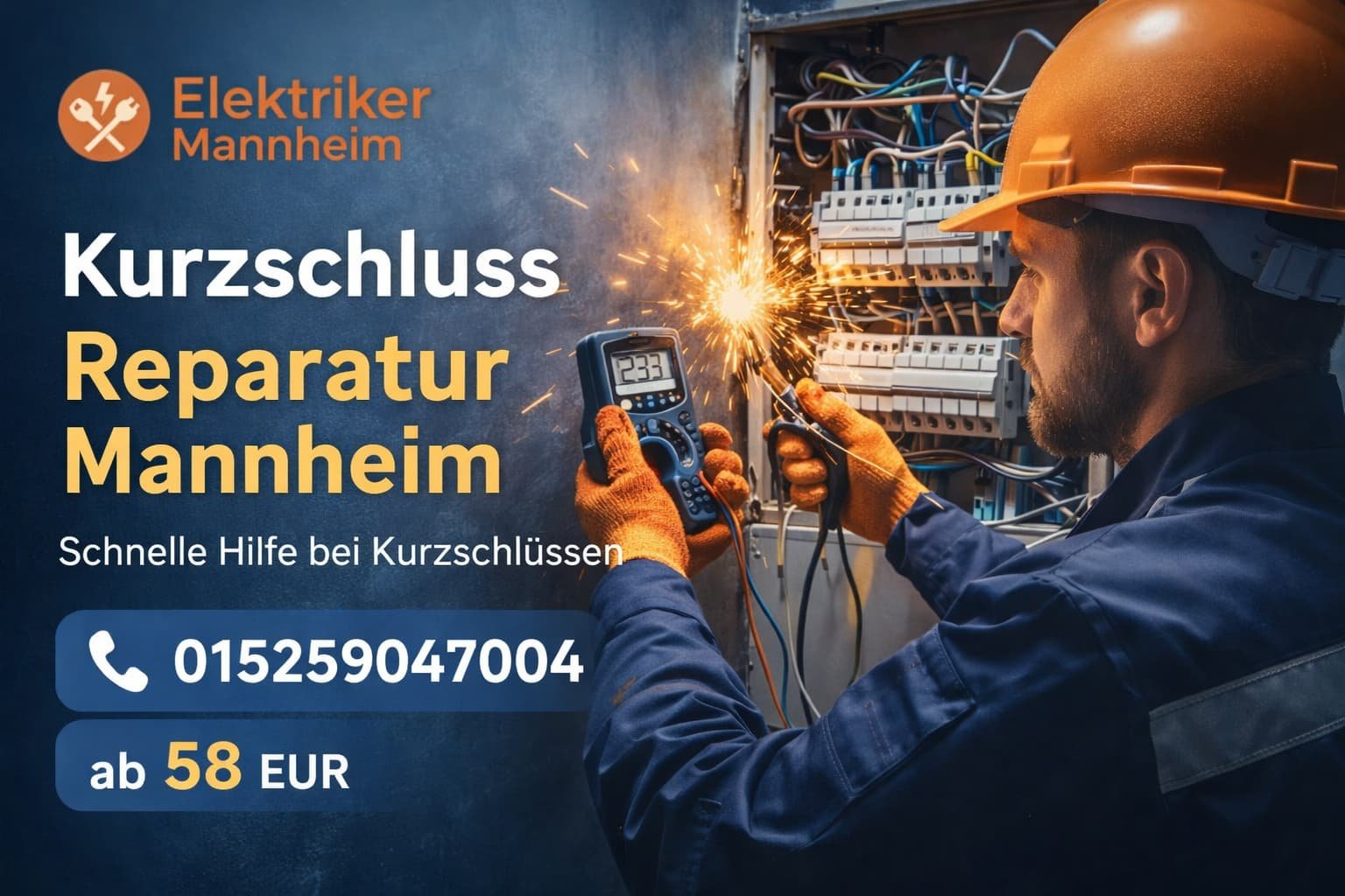 Kurzschluss Reparatur Mannheim | Elektriker Service ab 58€