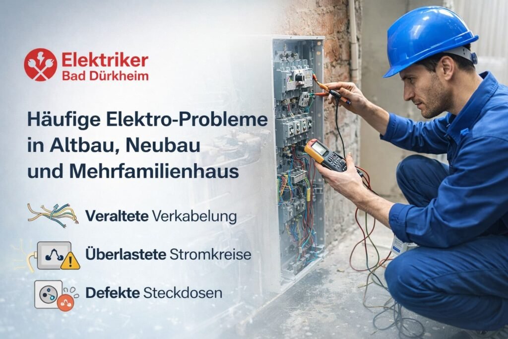 Elektriker behebt Stromproblem im Verteilerkasten in Bad Dürkheim – typische Elektroprobleme in Altbau und Neubau