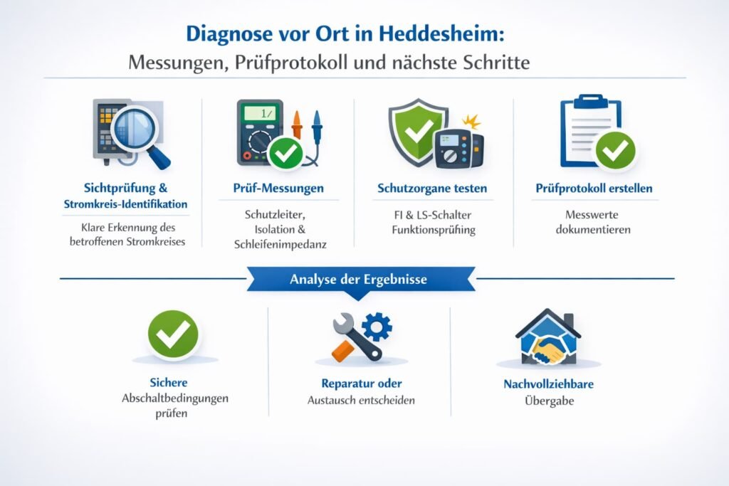 Diagnose vor Ort in Heddesheim: Messungen, Prüfprotokoll und nächste Schritte