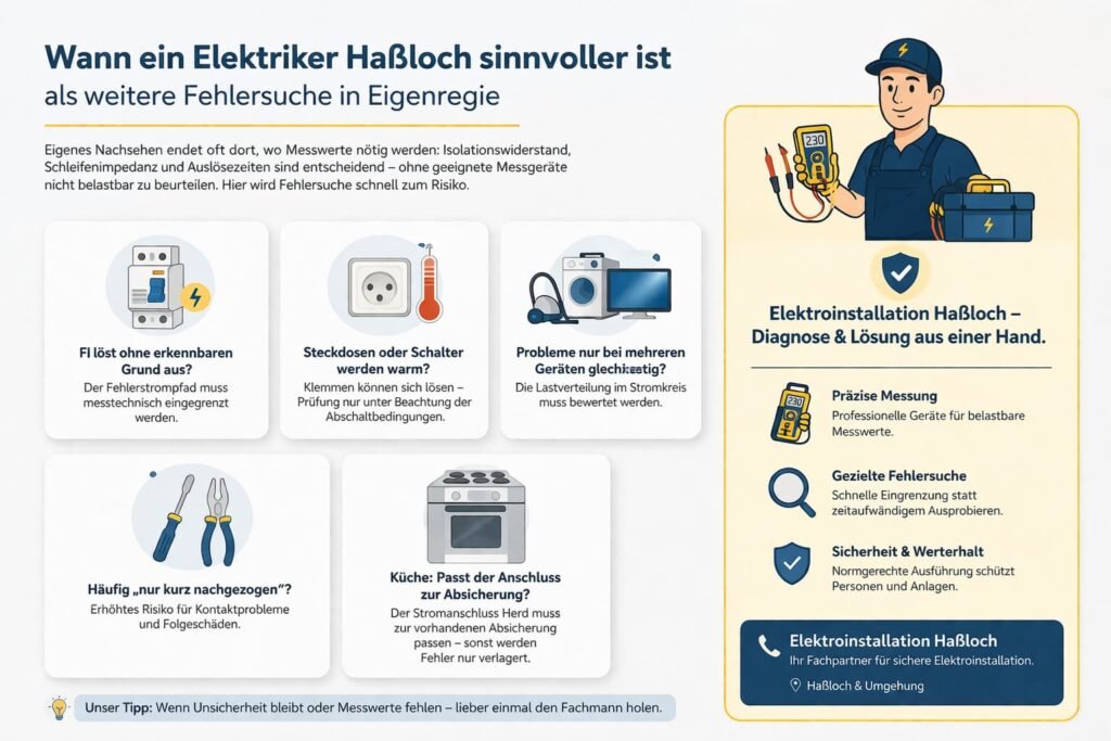 Wann ein Elektriker haßloch sinnvoller ist als weitere Fehlersuche in Eigenregie