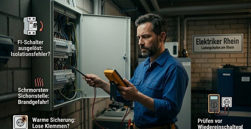 Welche Risiken entstehen, wenn FI-Schalter auslösen, Sicherungen warm werden oder Steckdosen schmoren?