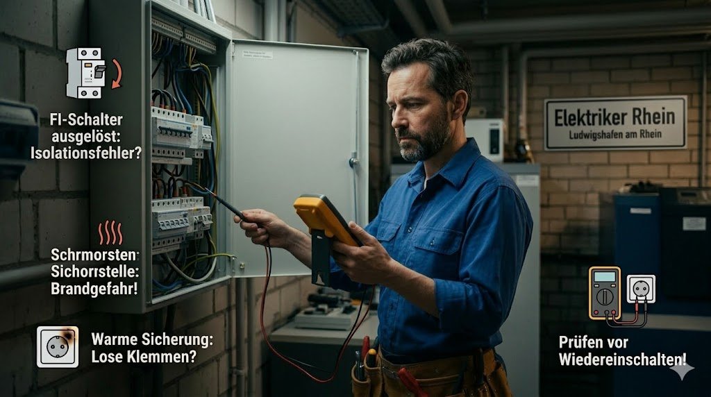 Welche Risiken entstehen, wenn FI-Schalter auslösen, Sicherungen warm werden oder Steckdosen schmoren?