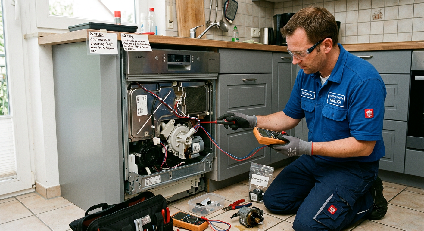spülmaschine sicherung fliegt raus beim abpumpen