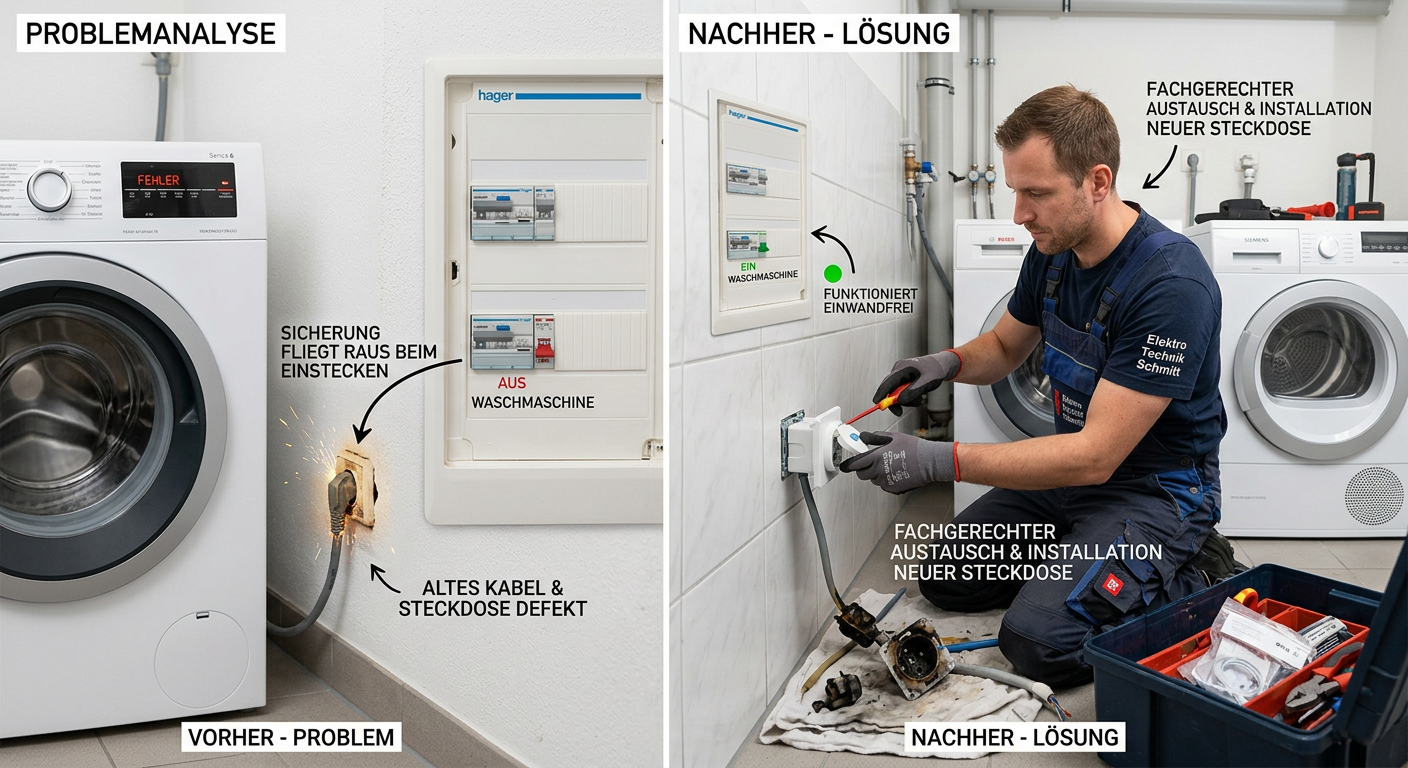waschmaschine sicherung fliegt raus beim einstecken