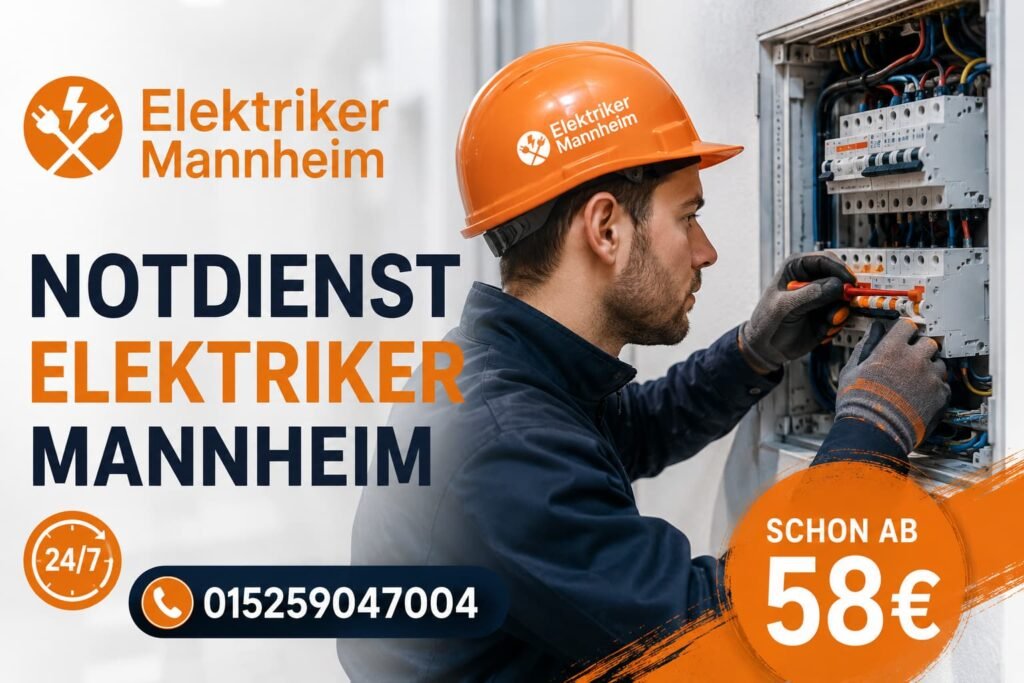 Elektriker bei der Reparatur eines Stromkastens in moderner Arbeitsumgebung