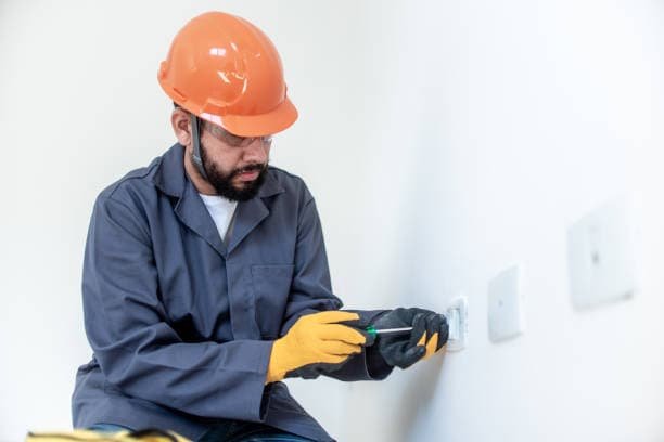 Ein professioneller Elektriker repariert einen plötzlich defekten Lichtschalter sicher und effizient.