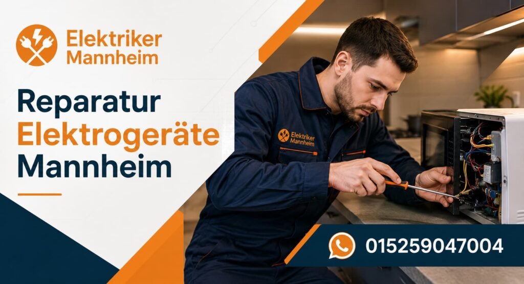Fachmann repariert defektes Haushaltsgerät vor Ort