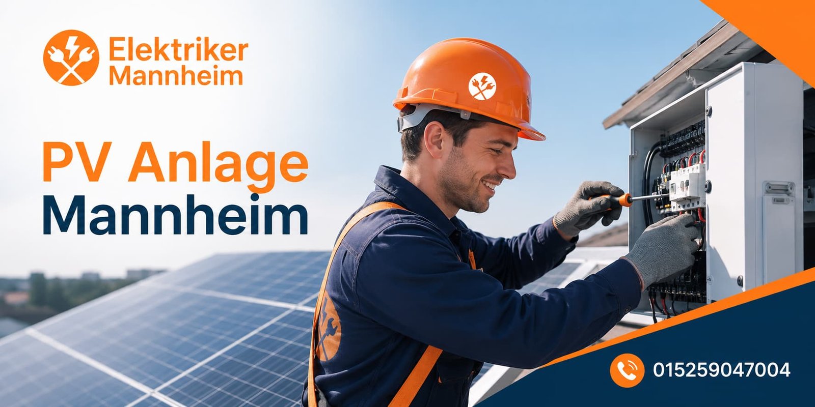 Techniker führt Wartungsarbeiten an einer Photovoltaikanlage durch