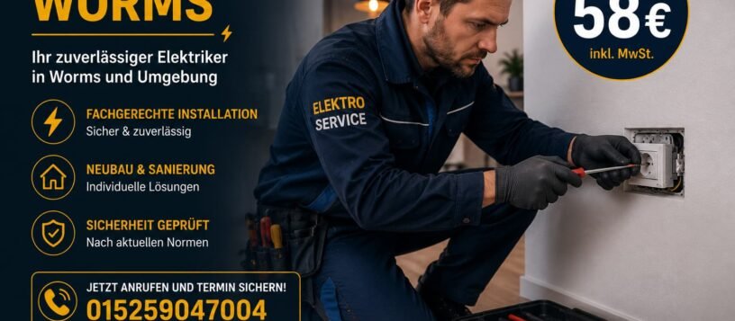 Elektroinstallation Worms ab 58 € – Fachgerechter Service